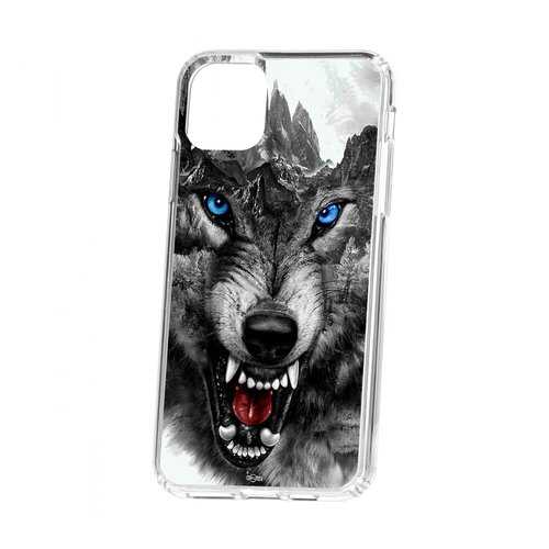 Чехол Apple iPhone 11 Pro Max Kruche Print Волк в МТС