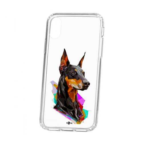 Чехол Apple iPhone X Kruche Print Доберман в МТС