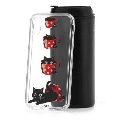Чехол Apple iPhone X Kruche Print Котенок в чашке в МТС