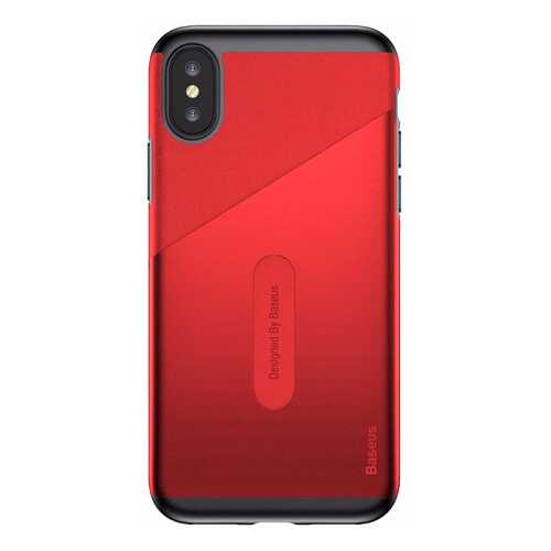 Чехол Baseus Card Pocket Case (WIAPIPHX-KA09) для Apple iPhone X (Red) в МТС