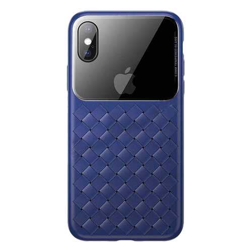Чехол Baseus Glass & Weaving (WIAPIPH58-BL03) для iPhone X/Xs (Blue) в МТС