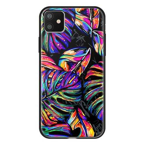 Чехол Deppa Glass Case для Apple iPhone 11 Листья в МТС