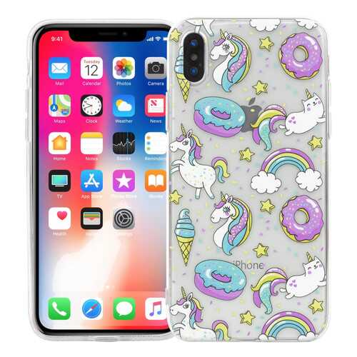 Чехол KAWAI для iPhone X/XSЕдинороги и пончики в МТС