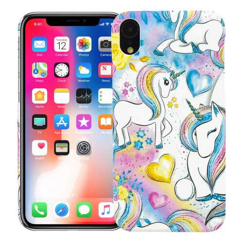 Чехол KAWAI для iPhone XRЕдинороги в акварели в МТС