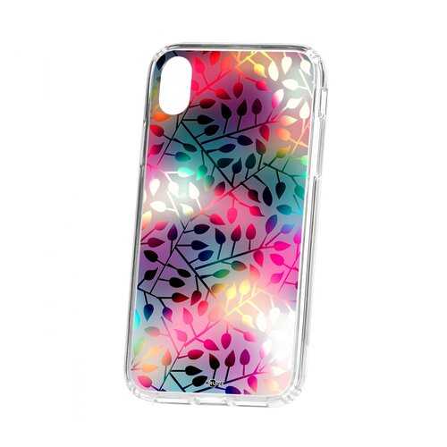 Чехол Kruche Apple iPhone XR Print Цветные листья в МТС