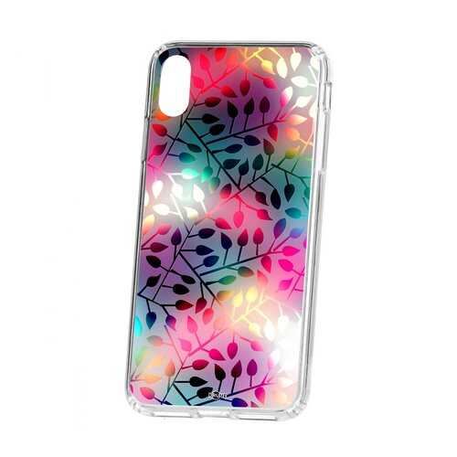 Чехол Kruche Apple iPhone XS Max Print Цветные листья в МТС
