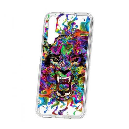 Чехол Kruche Huawei Honor 20 Print Colored beast в МТС