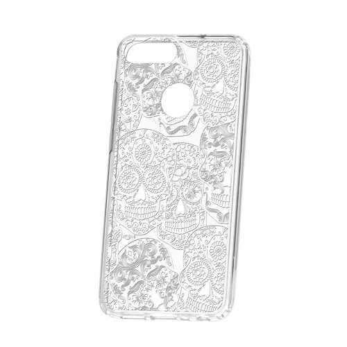 Чехол Kruche Huawei Honor 9 Lite Print Skull White в МТС
