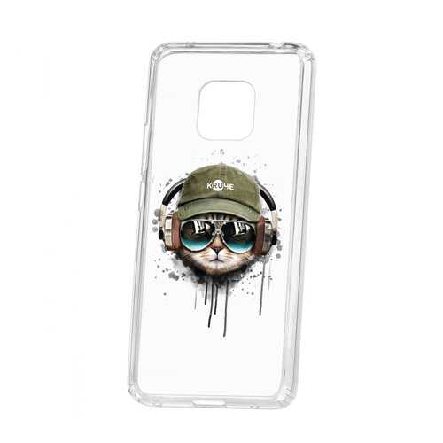 Чехол Kruche Huawei Mate 20 Pro Print Кот в наушниках в МТС