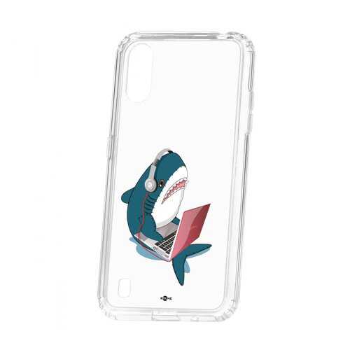 Чехол Kruche Samsung Galaxy A01/A015 Print Акула в МТС
