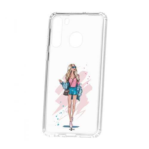 Чехол Kruche Samsung Galaxy A21 Print Fashion Girl в МТС
