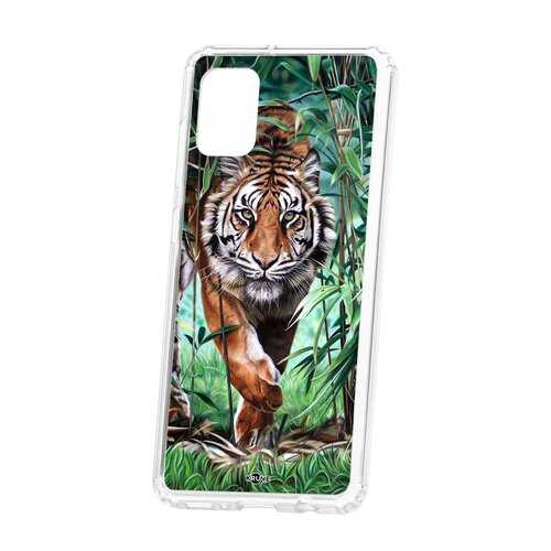 Чехол Kruche Samsung Galaxy A31 Print Крадущийся тигр в МТС