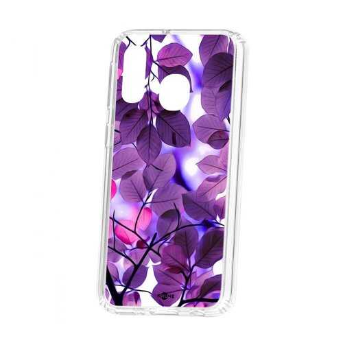 Чехол Kruche Samsung Galaxy A40 2019 Print Purple leaves в МТС