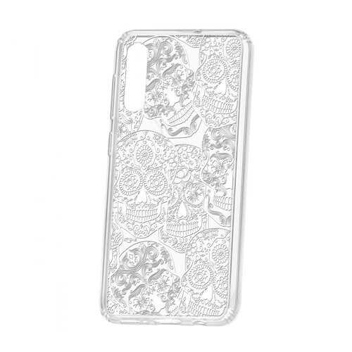 Чехол Kruche Samsung Galaxy A50 2019 Print Skull White в МТС