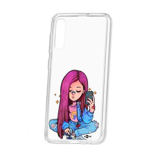 Чехол Kruche Samsung Galaxy A50 Print Pink Hair в МТС