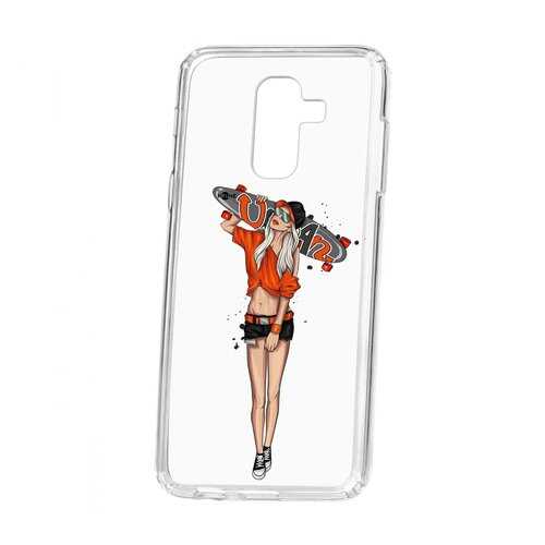 Чехол Kruche Samsung Galaxy A6 Plus (2018) A605f Print Лонгборд в МТС