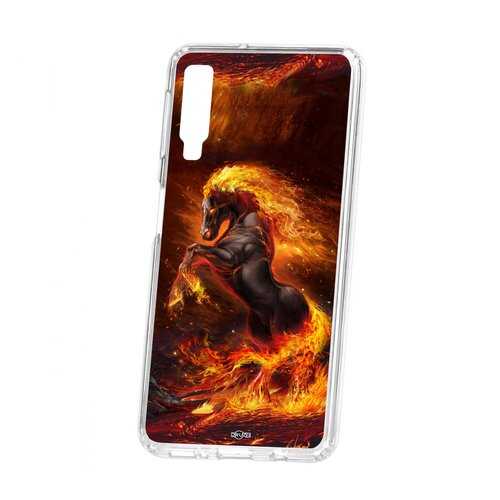 Чехол Kruche Samsung Galaxy A7 (2018) A750 Print Конь огонь в МТС