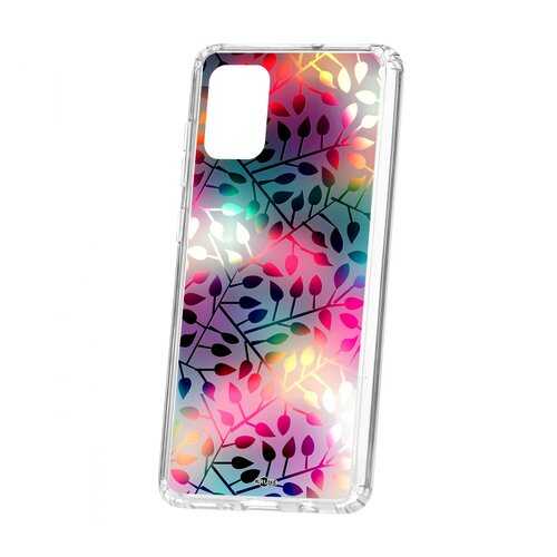 Чехол Kruche Samsung Galaxy A71 Print Цветные листья в МТС