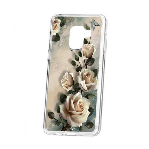 Чехол Kruche Samsung Galaxy A8 2018 (A530) Print Белые розы в МТС