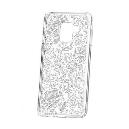 Чехол Kruche Samsung Galaxy A8 2018 (A530) Print Skull White в МТС