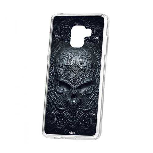 Чехол Kruche Samsung Galaxy A8+ 2018 (A730) Print Череп техно в МТС