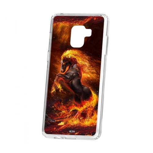 Чехол Kruche Samsung Galaxy A8+ 2018 (A730) Print Конь огонь в МТС