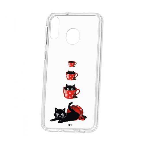 Чехол Kruche Samsung Galaxy M20 Print Котенок в чашке в МТС