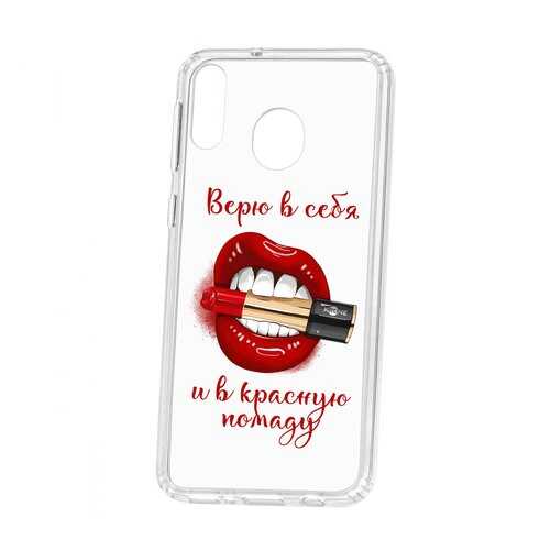 Чехол Kruche Samsung Galaxy M20 Print Red lipstick в МТС