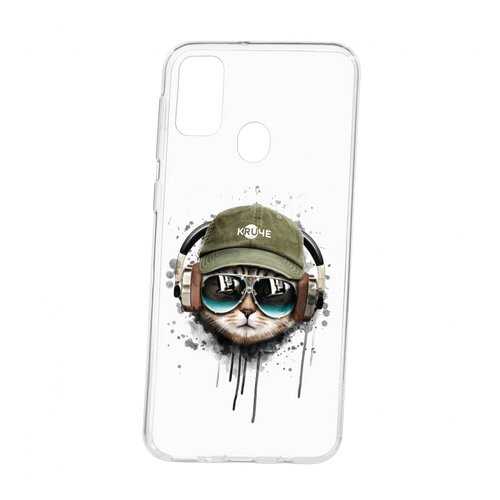 Чехол Kruche Samsung Galaxy M30S Print Кот в наушниках в МТС