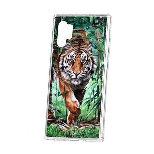 Чехол Kruche Samsung Galaxy Note 10+ Print Крадущийся тигр в МТС