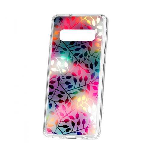 Чехол Kruche Samsung Galaxy S10 Print Цветные листья в МТС