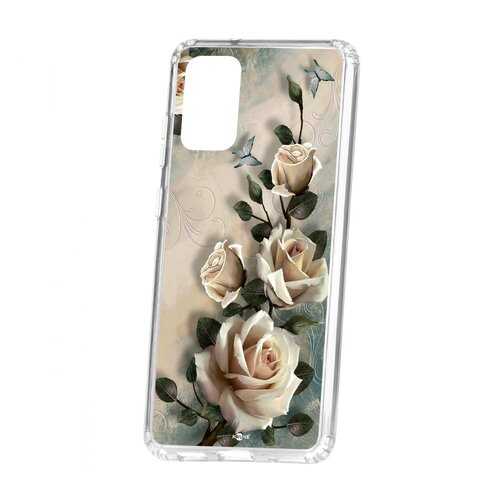 Чехол Kruche Samsung Galaxy S20 Plus Print Белые розы в МТС