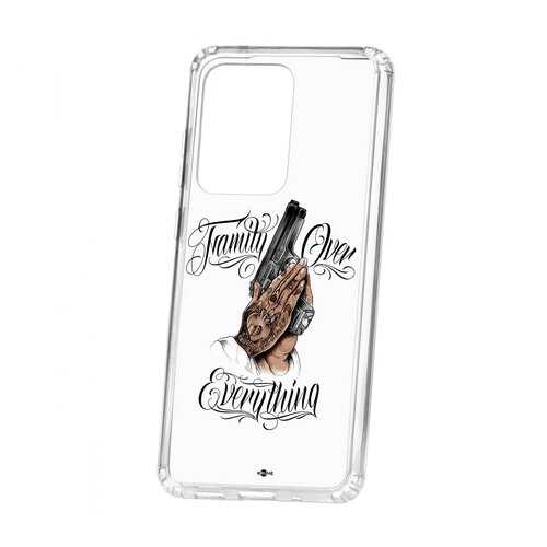 Чехол Kruche Samsung Galaxy S20 Ultra Print Семья превыше в МТС
