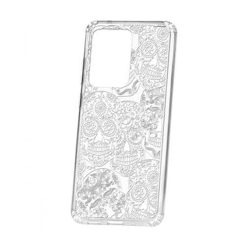 Чехол Kruche Samsung Galaxy S20 Ultra Print Skull White в МТС
