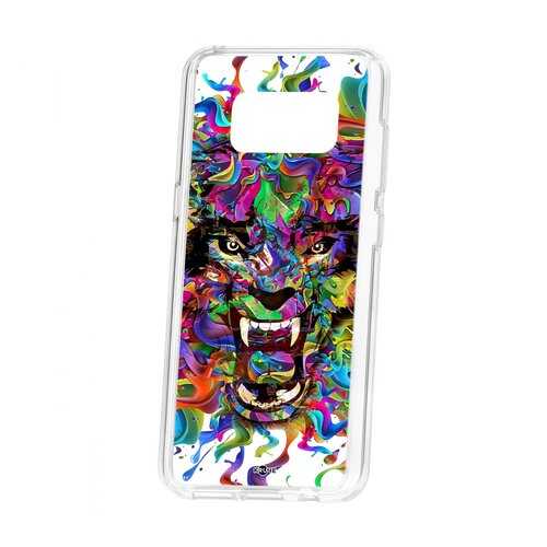 Чехол Kruche Samsung Galaxy S8 Print Colored beast в МТС