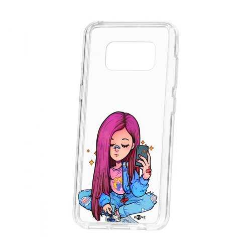 Чехол Kruche Samsung Galaxy S8 Print Pink Hair в МТС