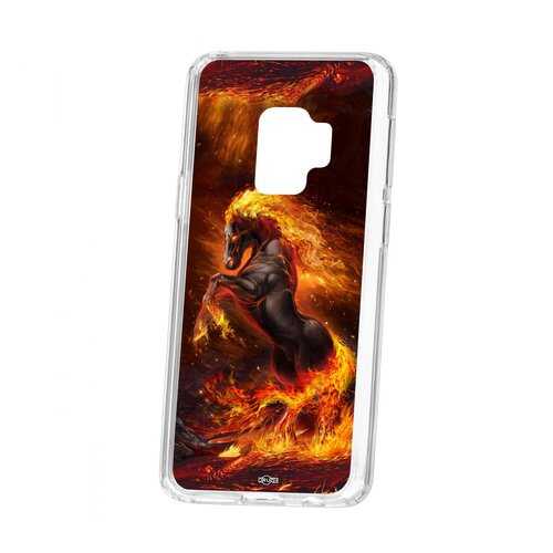 Чехол Kruche Samsung Galaxy S9 Print Конь огонь в МТС