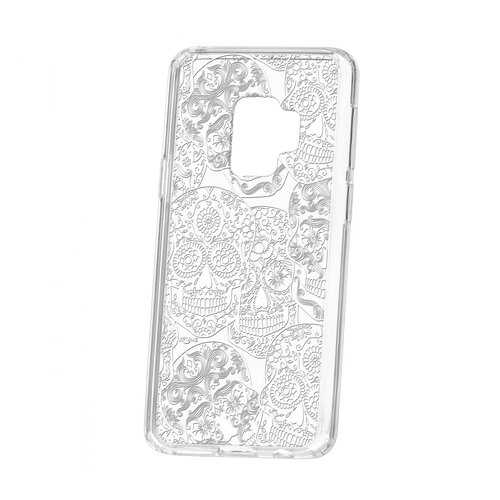 Чехол Kruche Samsung Galaxy S9 Print Skull White в МТС