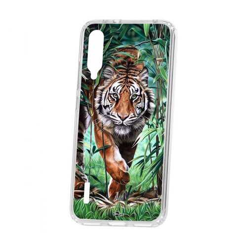 Чехол Kruche Xiaomi Mi A3 Print Крадущийся тигр в МТС