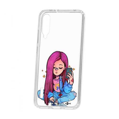 Чехол Kruche Xiaomi Mi A3 Print Pink Hair в МТС