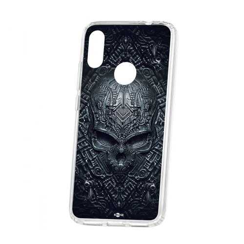 Чехол Kruche Xiaomi Redmi Note 7 Print Череп техно в МТС