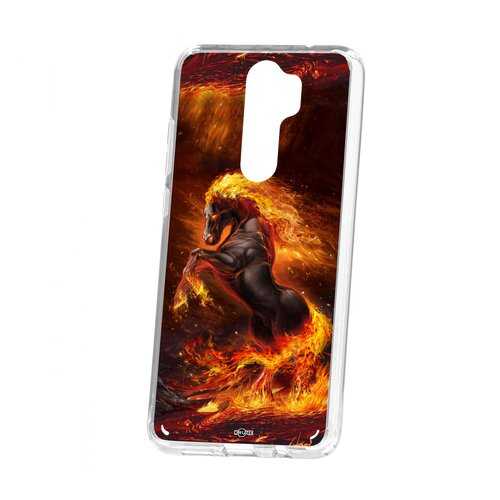 Чехол Kruche Xiaomi Redmi Note 8 Pro Print Конь огонь в МТС
