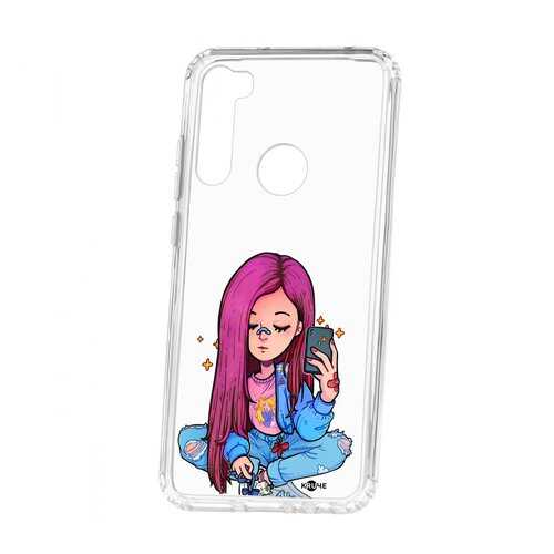 Чехол Kruche Xiaomi Redmi Note 8T Print Pink Hair в МТС