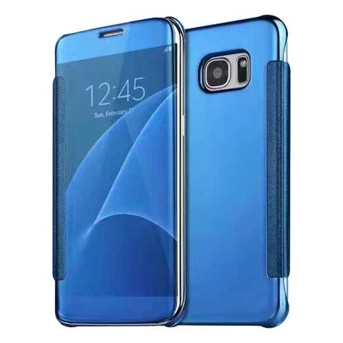 Чехол MyPads для Samsung Galaxy S6 Edge Clear View Cover Blue в МТС