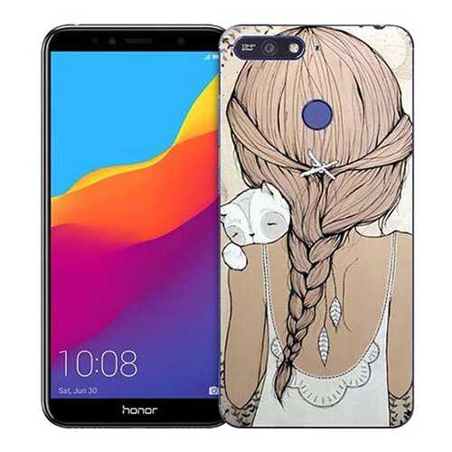 Чехол RE:PA для Huawei Honor 7A Pro с принтом Девочка в обнимку с котом в МТС