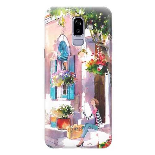 Чехол RE:PA для Samsung Galaxy J8 2018 (J810F) с принтом Девочка на цветущей улочке в МТС