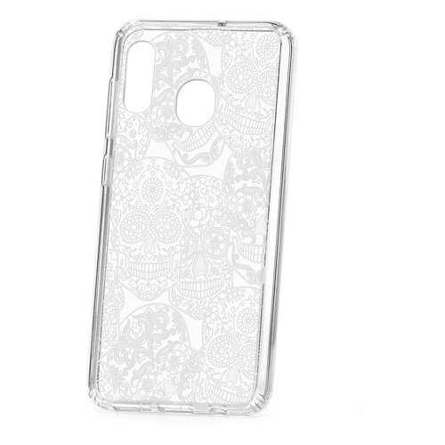 Чехол Samsung Galaxy A20 2019 Kruche Print Skull White в МТС