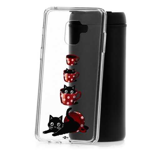 Чехол Samsung Galaxy A8+ 2018 (A730) Kruche Print Котенок в чашке в МТС