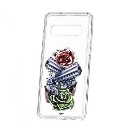 Чехол Samsung Galaxy S10 Kruche Print Карты деньги 2 ствола в МТС