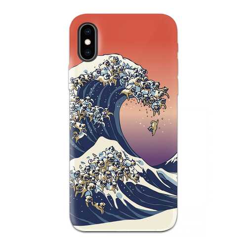 Чехол СМАКС The Great Wave of Pug для Apple iPhone XS в МТС